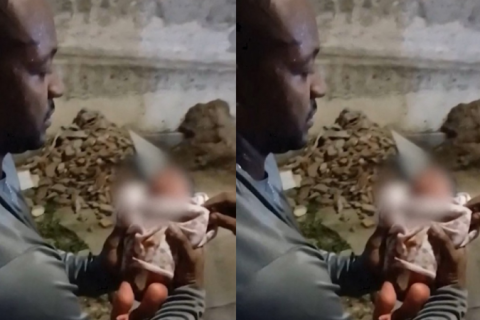 Gari resgata bebê no meio do lixo no Rio de Janeiro
